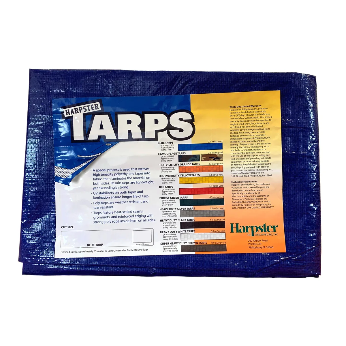 Tarps Direct Tarps Direct 12 ft x 12 ft Blue 2.9 oz Polyethylene Tarp 5 Mil — product photo