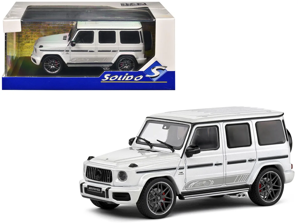 Solido Solido 2022 Mercedes-Benz AMG G63 Diamond White Metallic with Graphics 1/43 Diecast Model Car — product photo