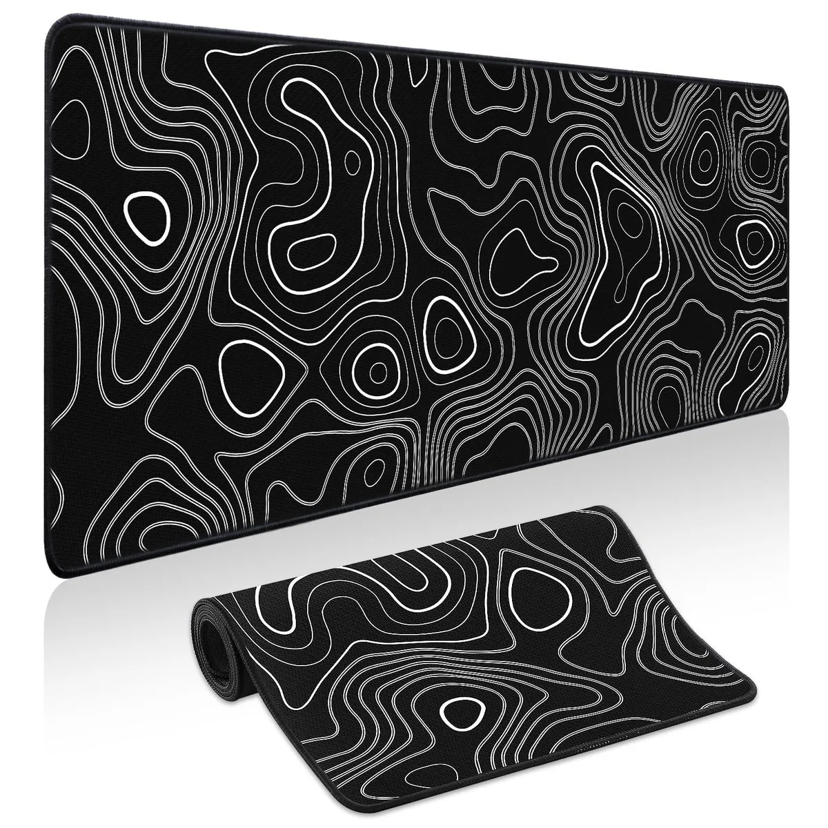  Yuhijoy Mouse Pad 31.5" x 11.8" Black Topographic — product photo