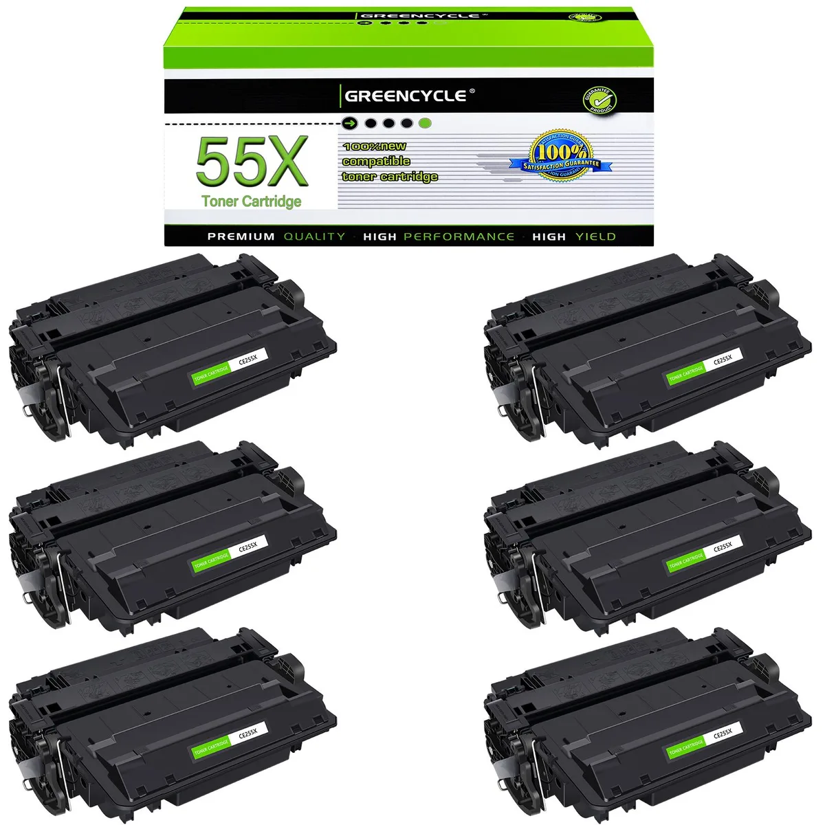 GREENCYCLE GREENCYCLE CE255X toner cartridge 6-pack black 12500 pages — product photo