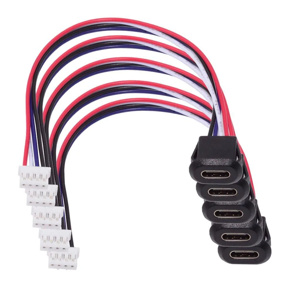 Fervit Fervit USB-C Female to 4-Pin Header Cable 2.0mm Pitch 17.5cm 5-Pack — product photo