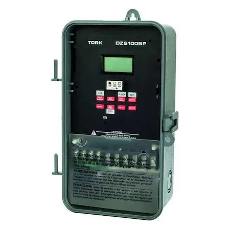 Gray plastic electronic timer with surface-mount enclosure