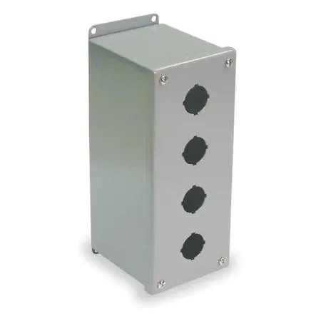 Wiegmann Wiegmann PBXD4 30 mm 4-hole steel pushbutton enclosure 10 x 4 x 4.81 in — product photo