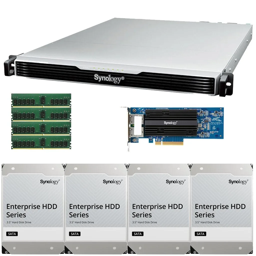 Synology Inc. Synology RS1626xs+ rackmount NAS Xeon D-1726 64GB 16TB 4-bay 2x10GbE — product photo