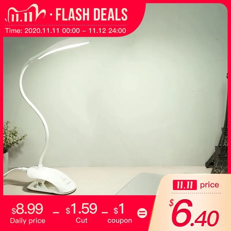 Defendwe Defendwe YG-5933 desk lamp 14 LED clip stand USB touch 3 modes 6000-7500K 1.4W — product photo