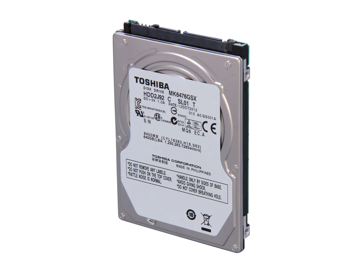 Toshiba Toshiba MK6476GSX 640GB 5400 RPM laptop hard drive — product photo