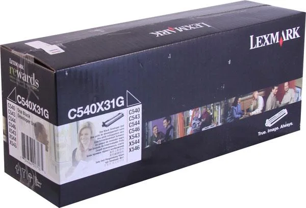 Black Lexmark C540X31G developer unit in rectangular housing