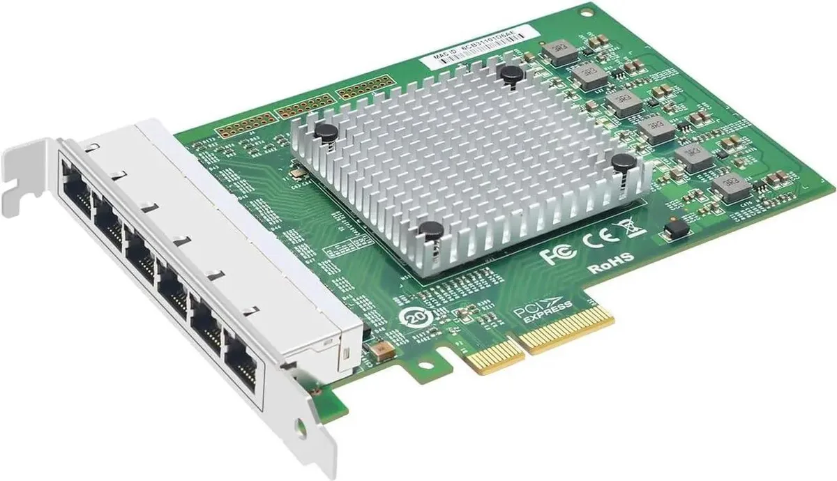 SMUGDESK SMUGDESK 6-Port PCIe x4 Gigabit Network Card WX1860 — product photo