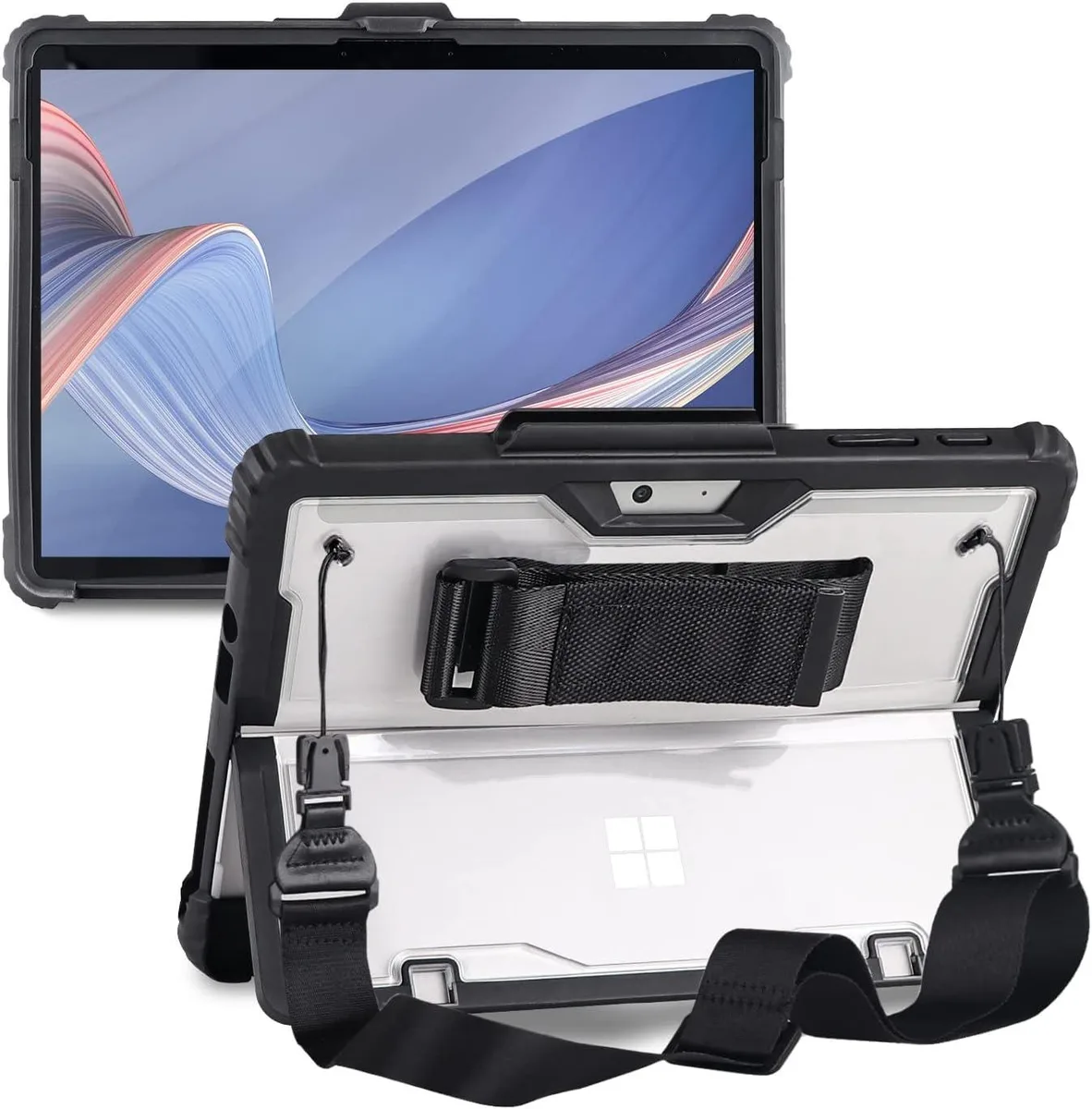 BONAEVER BONAEVER Shockproof Case for Surface Go 4/3/2/2018 Clear with Stand Straps Pen Holder — product photo