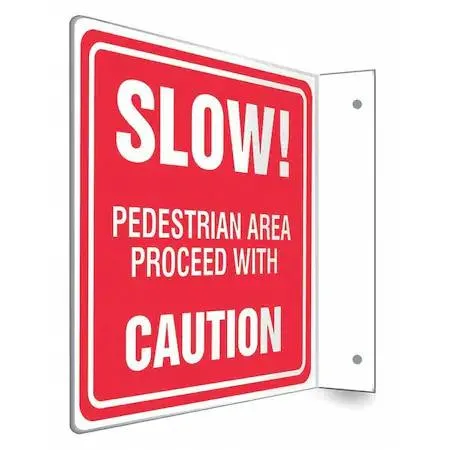 CONDOR 480W64 L-shaped safety sign, red text on two sides, high visibility PETG construction
