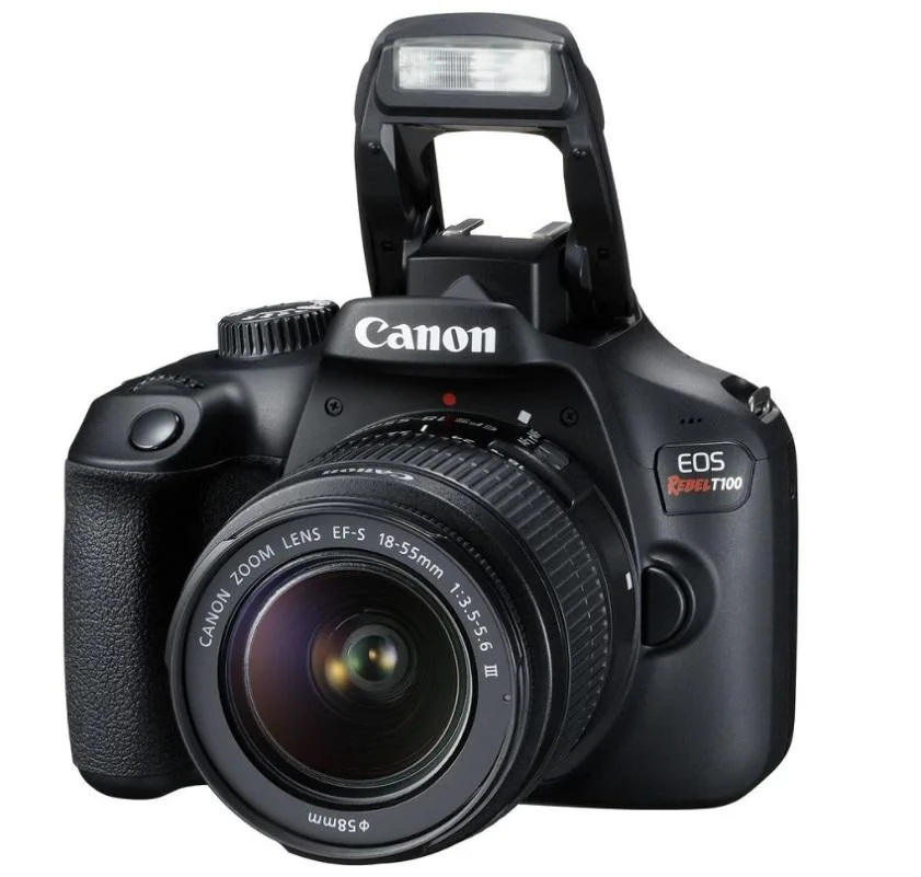 Canon International Canon International EOS Rebel T100 18MP EF-S 18-55mm f/3.5-5.6 DC III Camera Kit — product photo