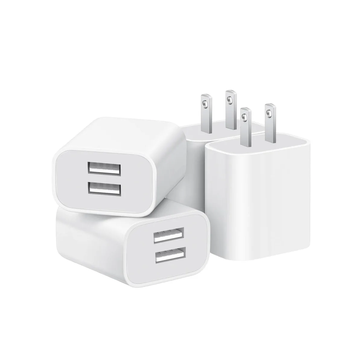 No Sew No Sew 4-Pack Dual USB Wall Charger White 5V 2.1A — product photo