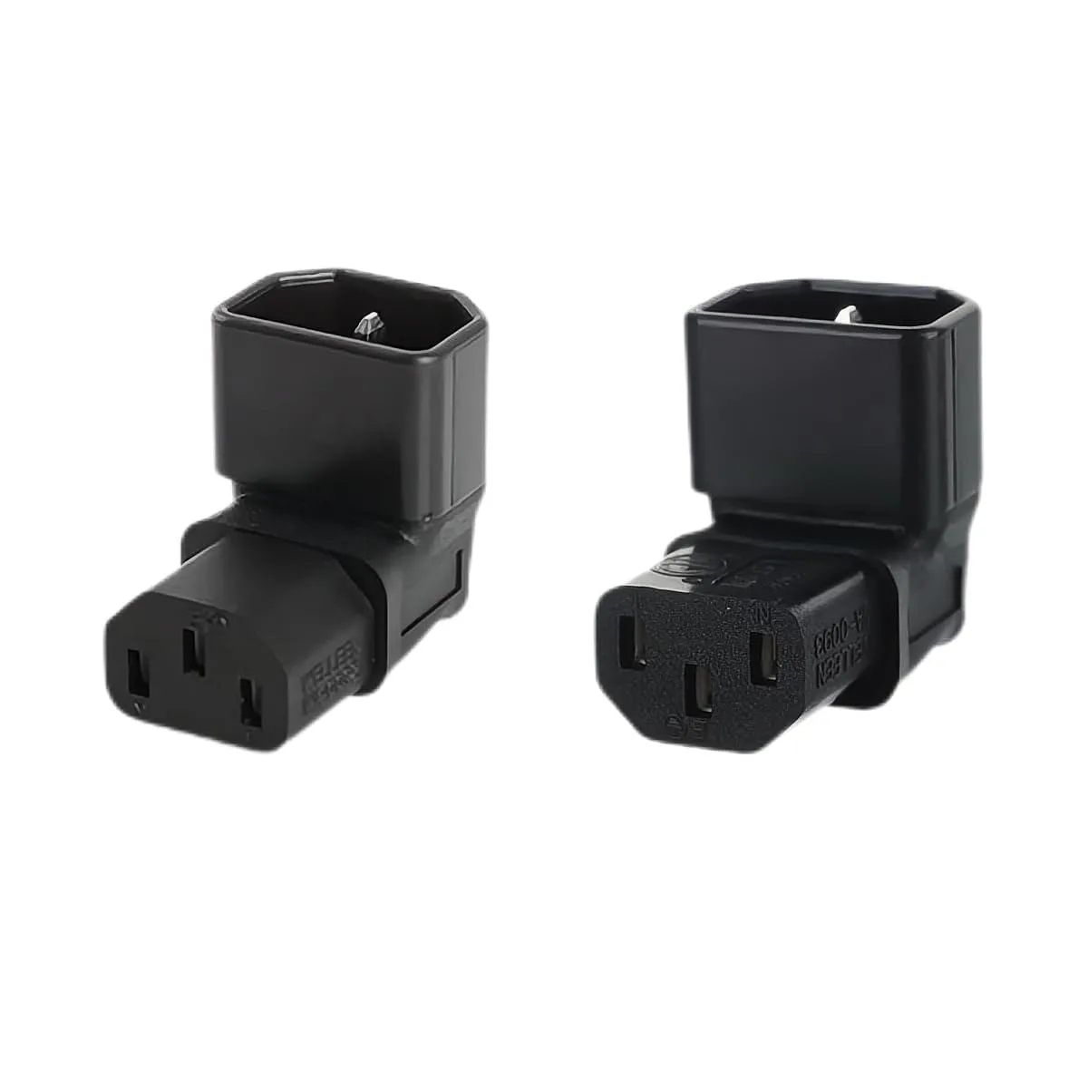 LORDWORLD LORDWORLD IEC 320 C14 to C13 90° Angled Adapter 2 Pack 10A 250V — product photo