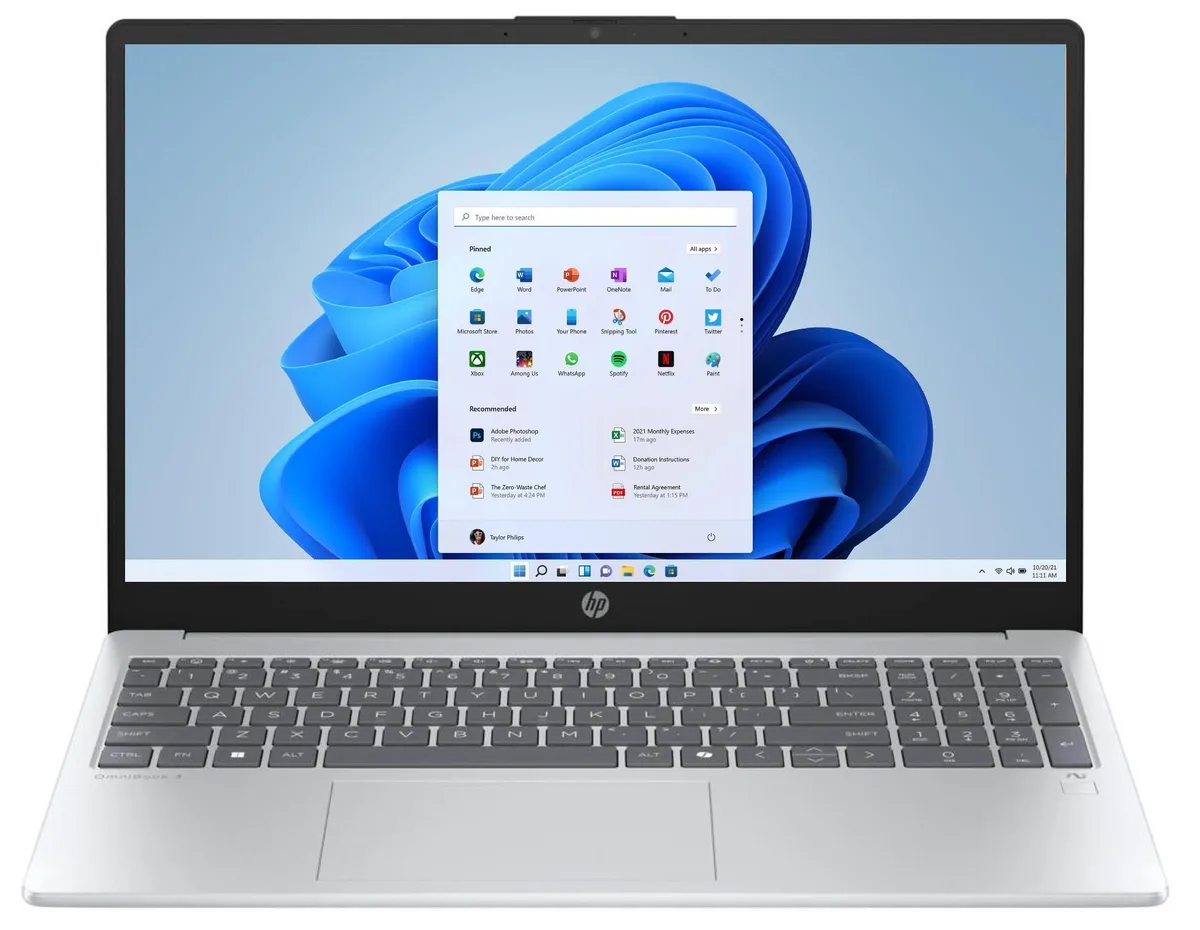 HP HP OmniBook 3 laptop, AMD Ryzen 5 40 2.8-4.3GHz, 16GB DDR5, 1TB NVMe, 16" WUXGA touch, Windows 11 Pro — product photo