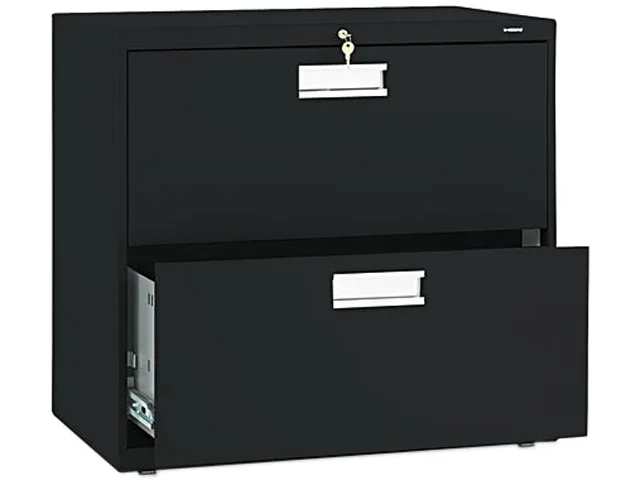 HON HON 672LP 600 Series Two-Drawer Lateral File 30" Black office furniture — product photo