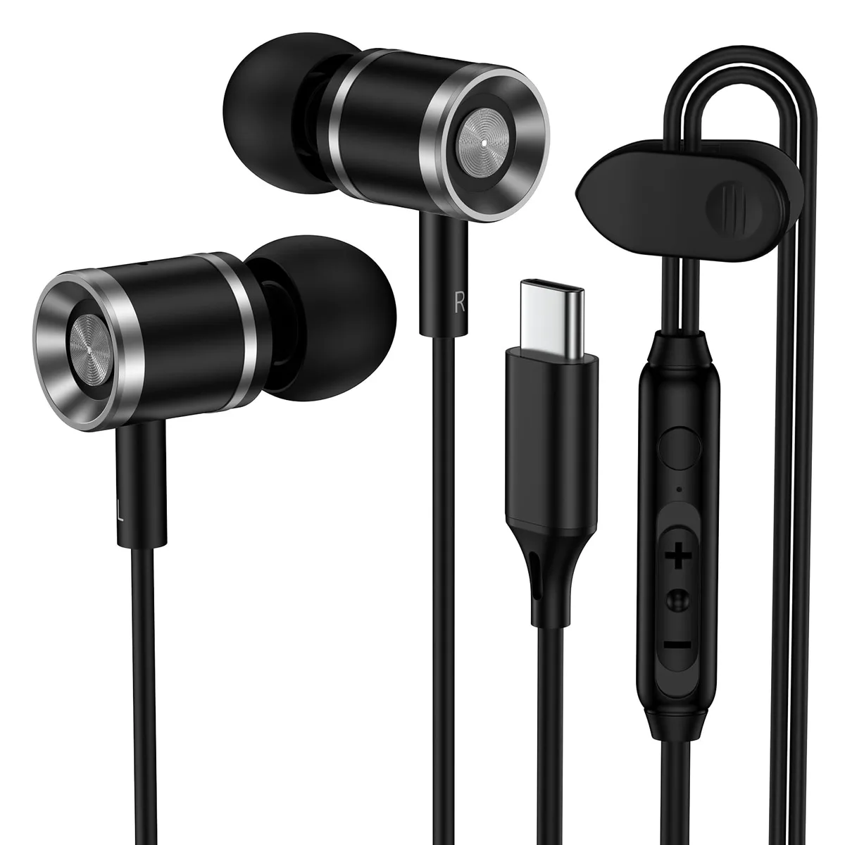 No Sew No Sew GE M16 USB-C Wired In-Ear Headphones Black — product photo