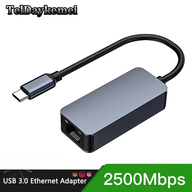 TelDaykemei TelDaykemei 2500Mbps Type-C to RJ45 2.5G USB 3.0 network connector — product photo