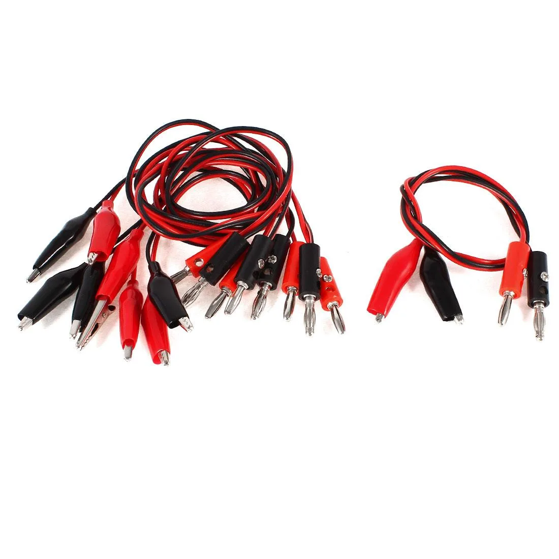 Unique-Bargains Unique-Bargains Dual Alligator Clip to Banana Plug Test Cable 55cm 22in 5 Pairs — product photo