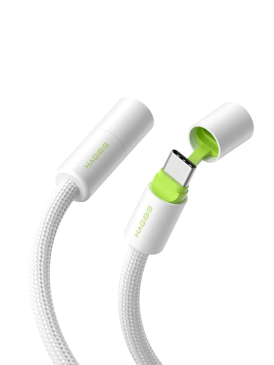 Fervit Fervit USB C Cable White Green .8ft 240W PD 3.1 480Mbps — product photo