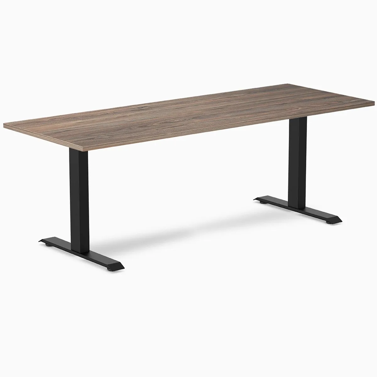 Desky Desky Zero Laminate Office Desk Natural Walnut 78.7 x 29.5 in Matte Black — product photo