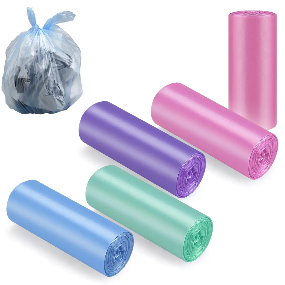Red polyethylene small trash bags, 4 rolls, 80 count