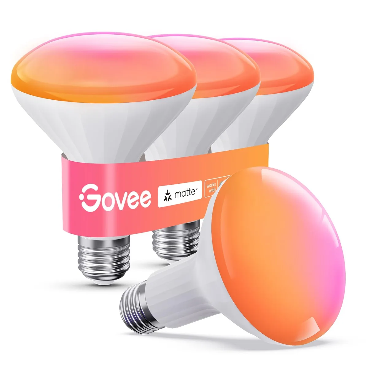 Govee BR30 Matter Smart LED Bulb RGBWW 850lm 4 Pack — product photo