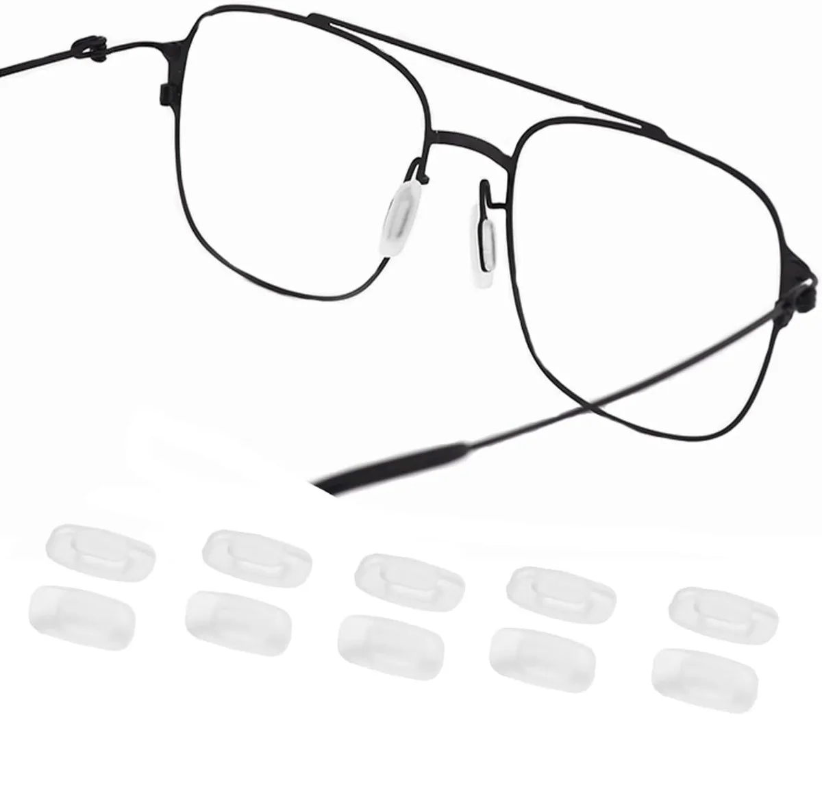  OPUGIT Push-in Silicone Nose Pads Clear M 13.5mm x 6.5mm 5 Pairs — product photo