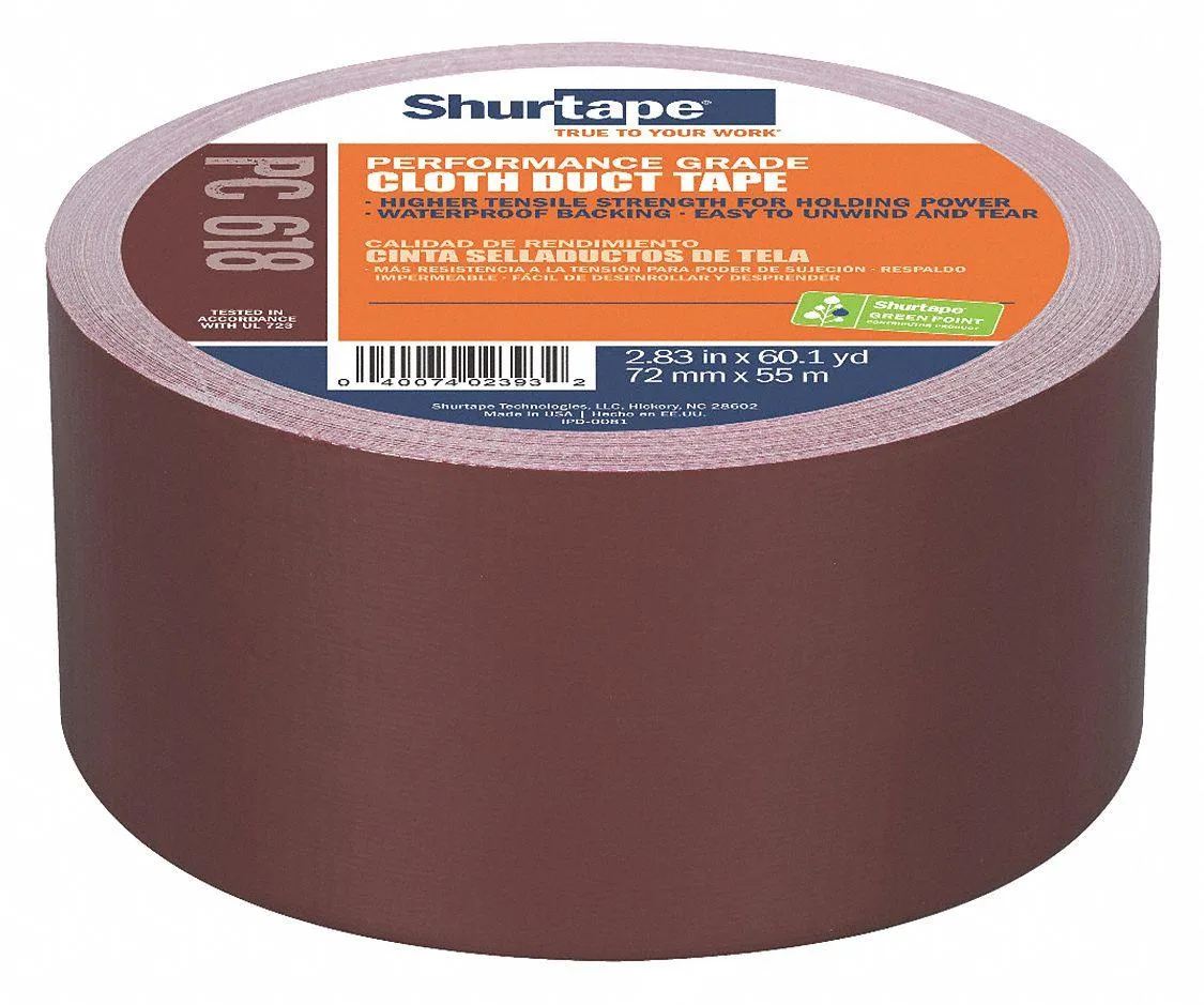 Black duct tape roll PC 618 72mm x 55m polyethylene cloth rubber adhesive