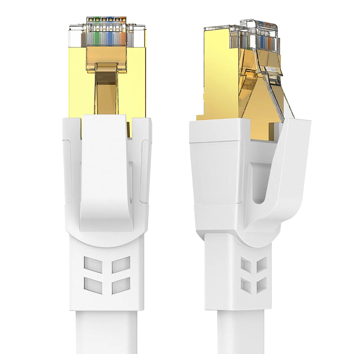 BUCIER BUCIER Cat8 Ethernet Cable 100FT White 40Gbps 2000MHz — product photo