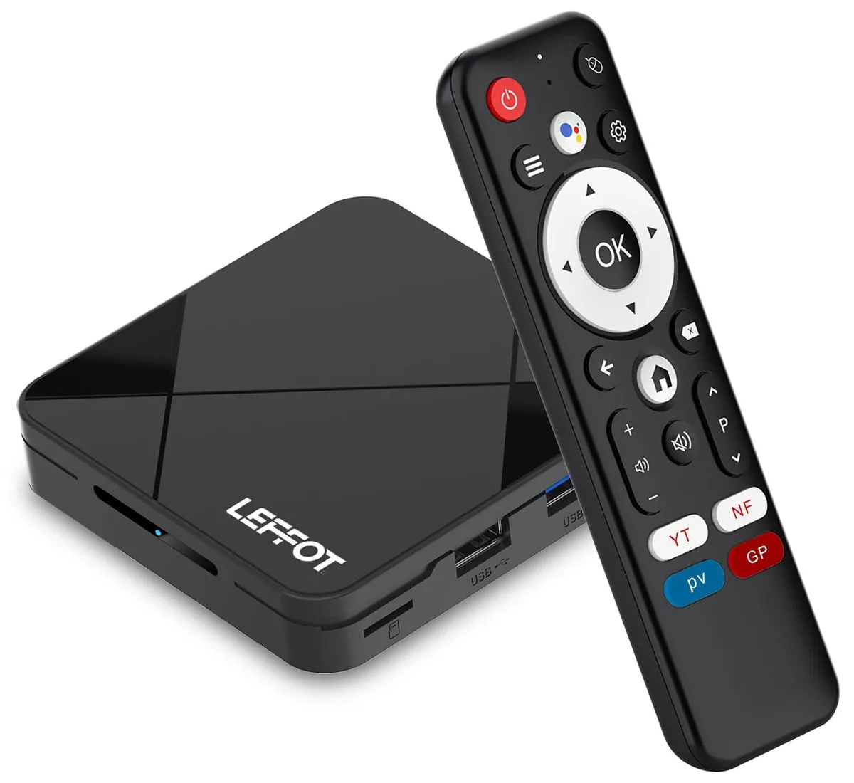  LEFFOT Android 14.0 TV Box 2GB RAM 16GB ROM RK3518 — product photo