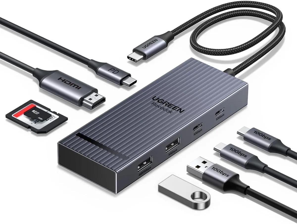 MCHOSE MCHOSE Revodok Pro 8-in-1 USB-C Docking Station 4K 60Hz 100W PD 10Gbps SD/TF — product photo