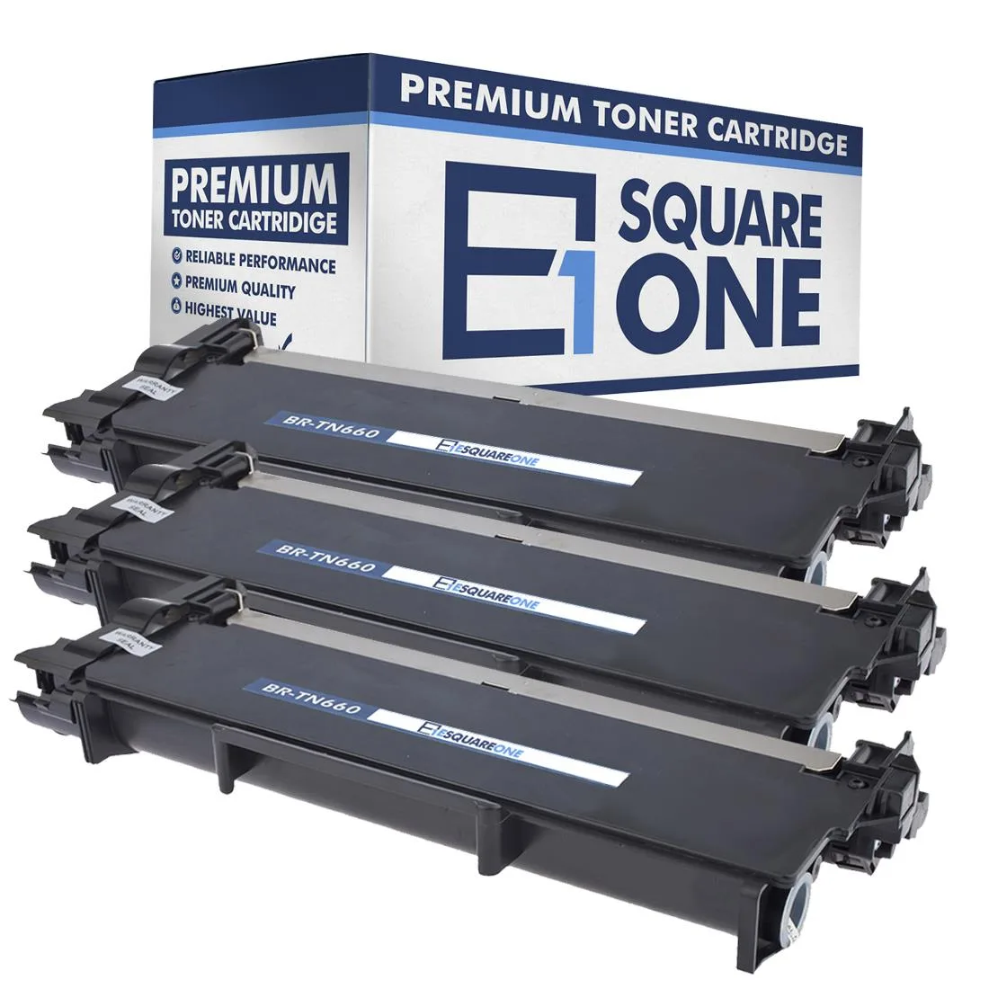eSquareOne eSquareOne S1-BR-TN660-03 Black Toner Cartridge 3-Pack for Brother TN660 TN630 — product photo