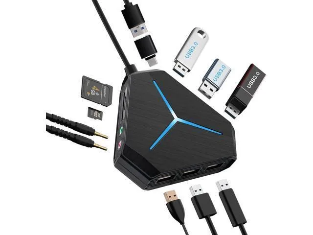 LORDWORLD LORDWORLD 10-Port USB Hub 3.0/2.0 Sound Card — product photo