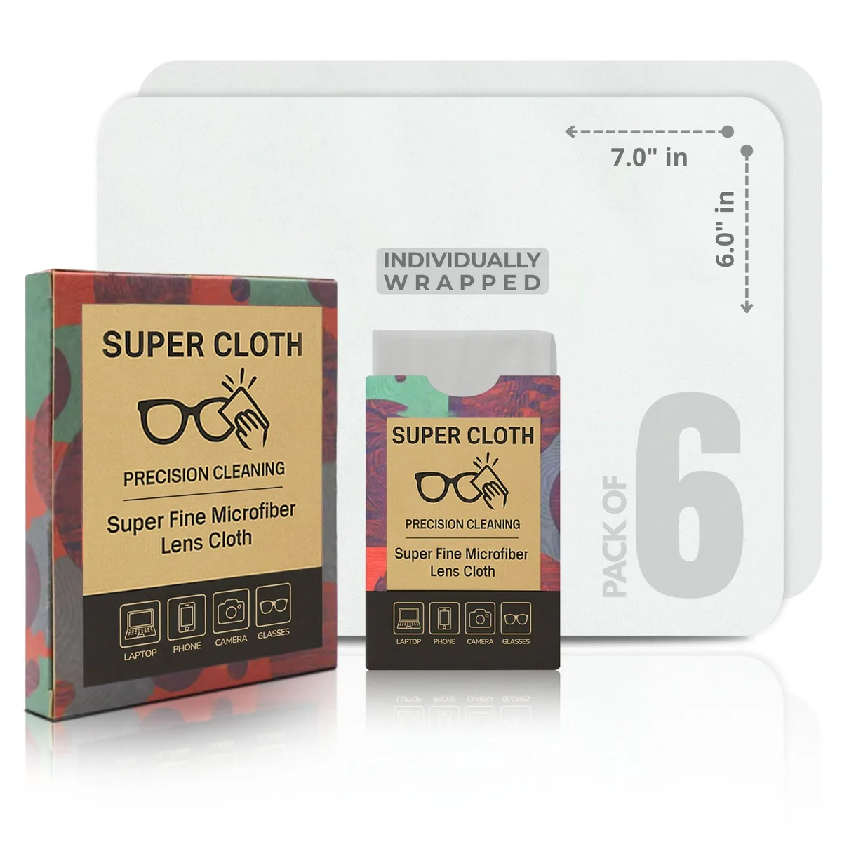 Super-Cloth Glass Cleaning Cloths 6-Pack — product photo