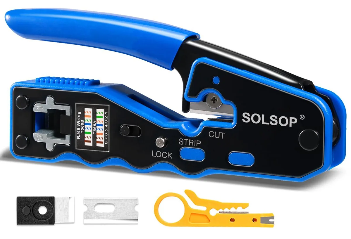 KEHIPI KEHIPI RJ45 Pass Through Crimper Cat5e Cat6 All-in-One — product photo