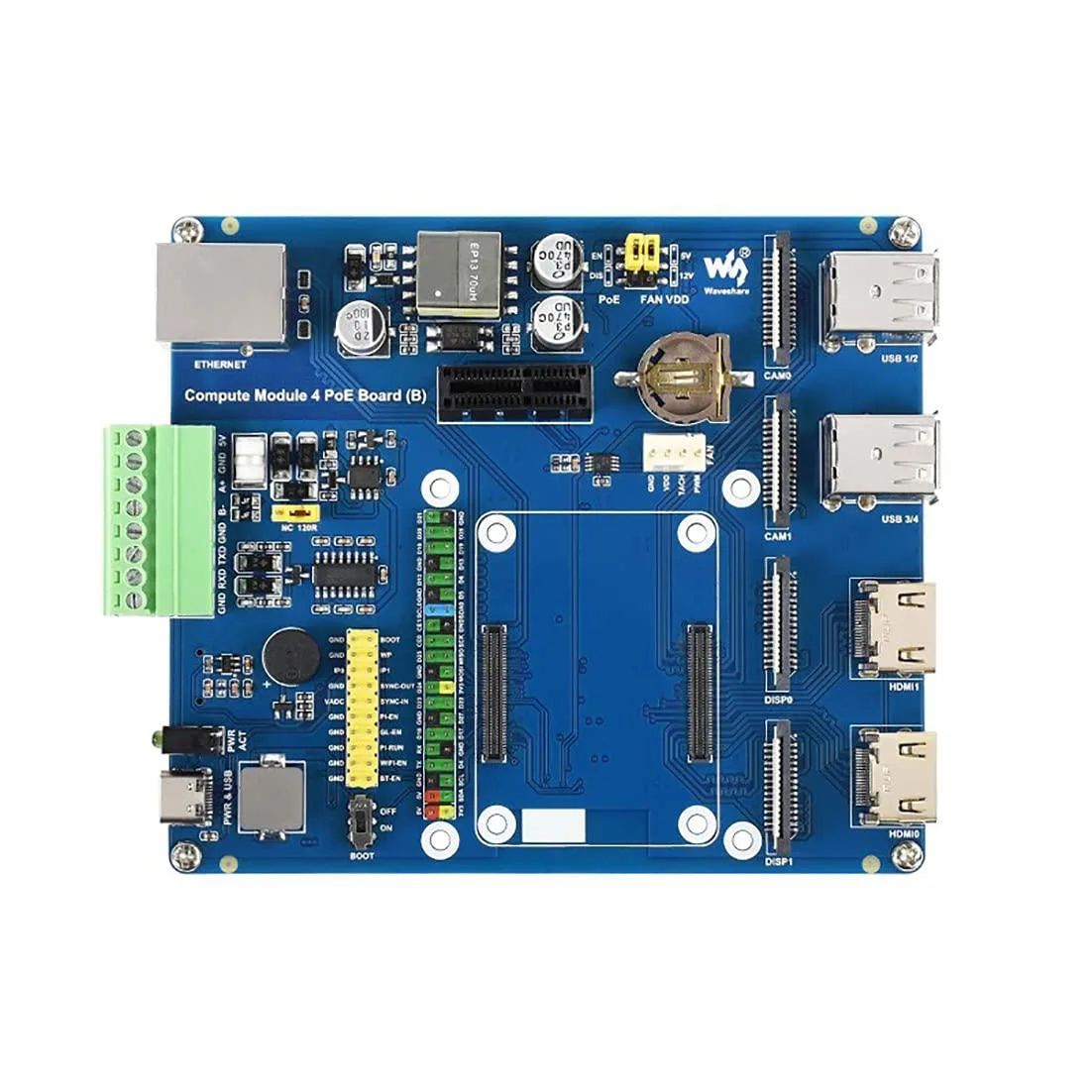 LORDWORLD LORDWORLD CM4 IO Board Type B PoE 40PIN GPIO 232 485 — product photo