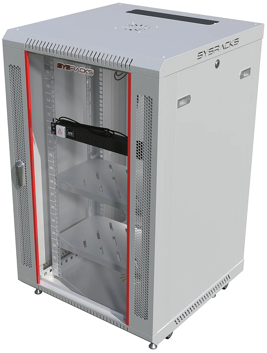 SYSRACKS SYSRACKS SRW 18.600 GR 18U Wall Mount Server Rack 24-Inch Deep Light Grey — product photo