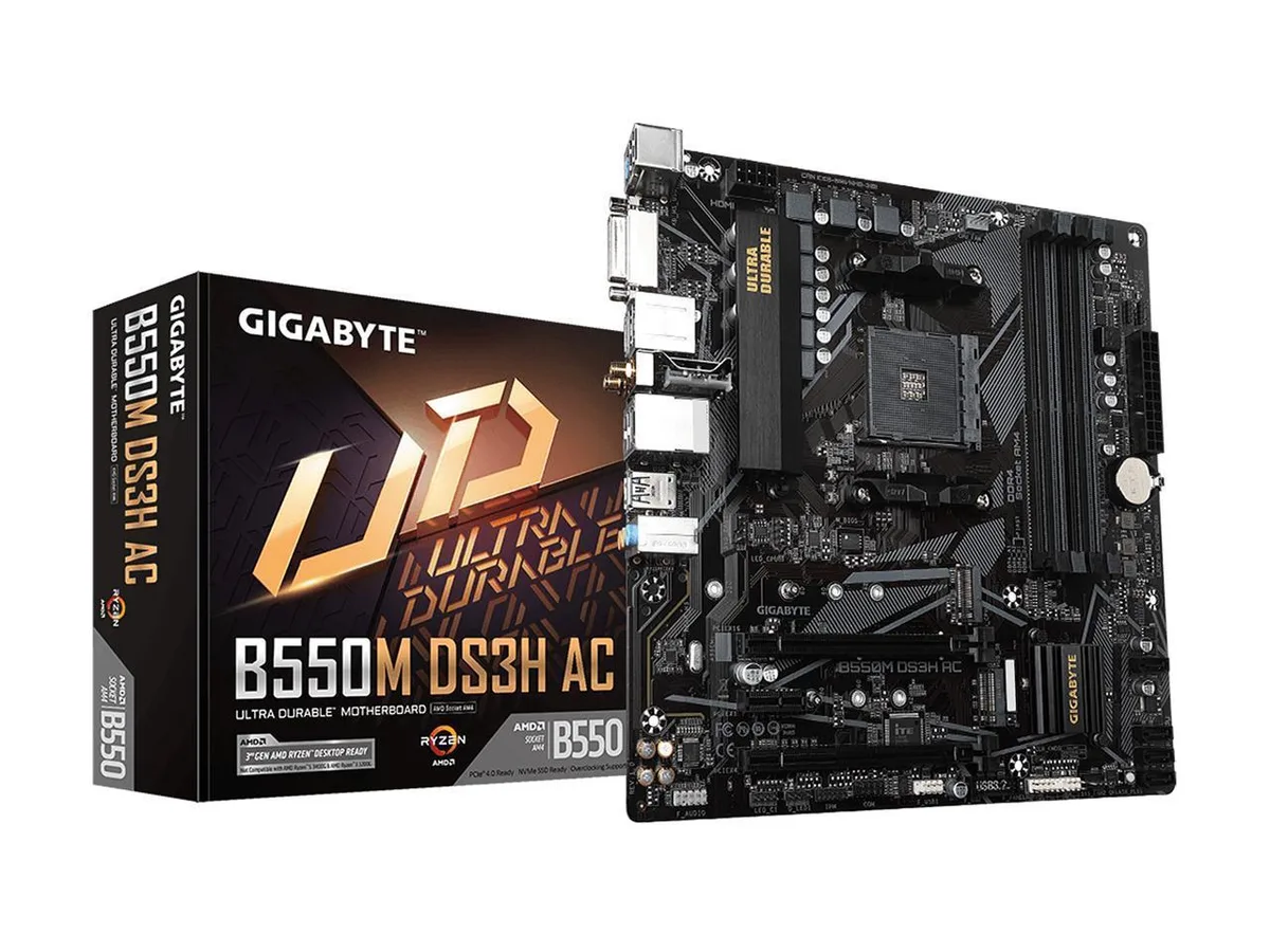GIGABYTE GIGABYTE B550M DS3H AC AMD motherboard — product photo