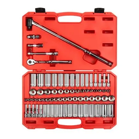 TEKTON TEKTON SKT15312 3/8 Inch Drive 12-Point Socket and Ratchet Set, 73-Piece — product photo