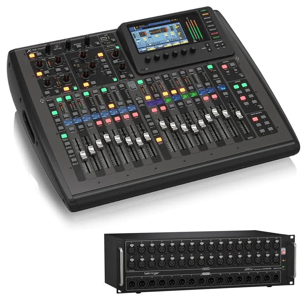 Behringer Behringer X32 Compact 40-channel 25-bus audio mixer with S32 stage box — product photo