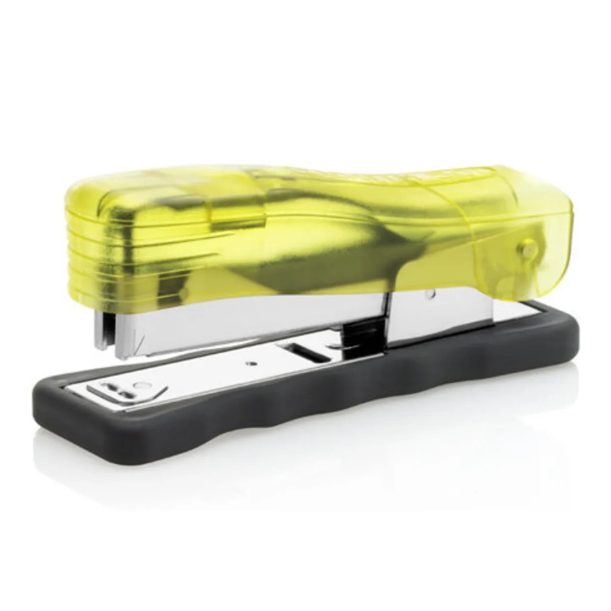 Transparent yellow desktop stapler 5.5 in long