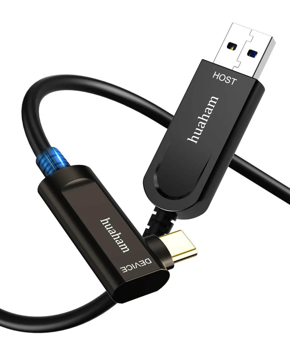 Bipra Bipra USB A to USB C Fiber Optic Cable 50ft 10Gbps 2 in 1 accessory — product photo