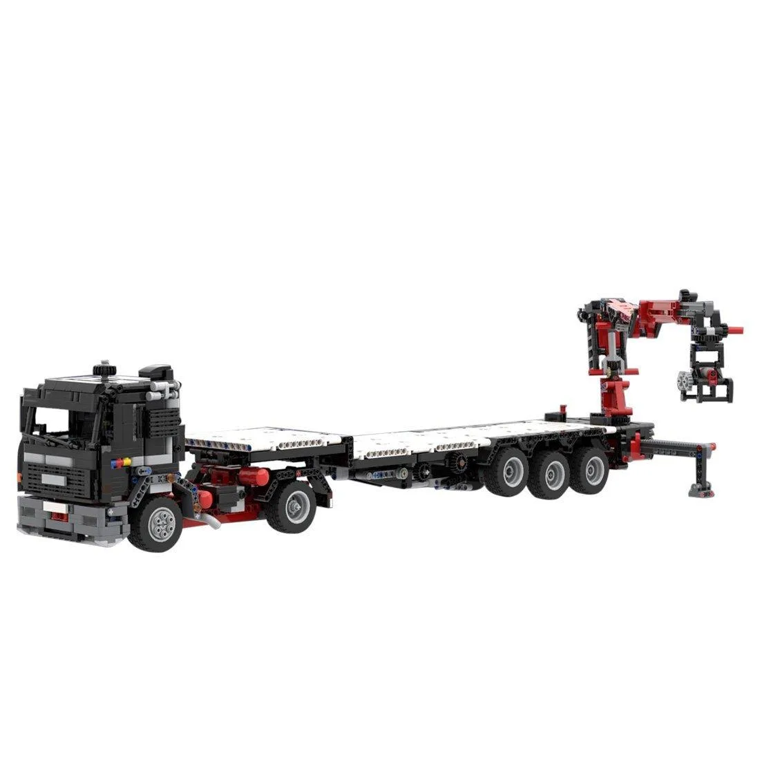 ZITIANYOUBUILD ZITIANYOUBUILD MOC-120709 Flatbed Trailer with Crane Truck 2148PCS Educational — product photo