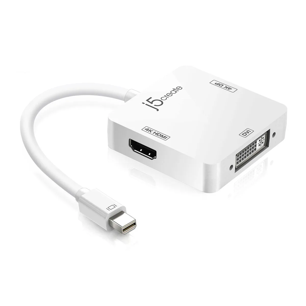 LORDWORLD LORDWORLD Mini DisplayPort to 4K DisplayPort/HDMI/DVI Adapter White — product photo