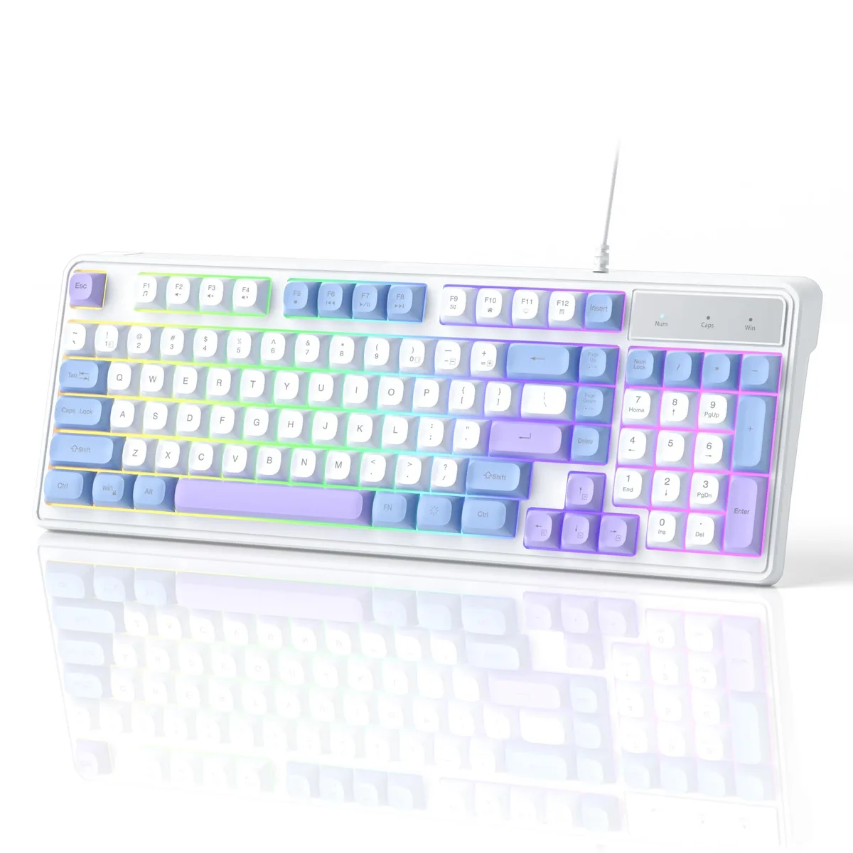 Camiysn 98-Key Gaming Keyboard Blue 19-Key Anti-Ghosting Rainbow Backlight — product photo