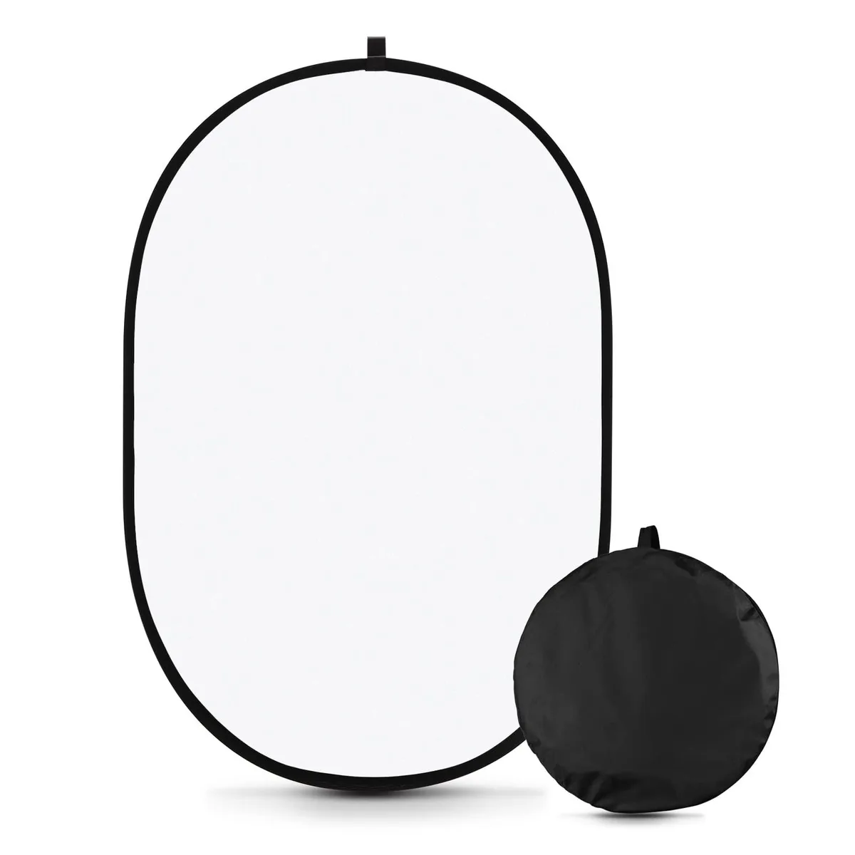 White oval collapsible diffuser panel 40x60in with carrying bag