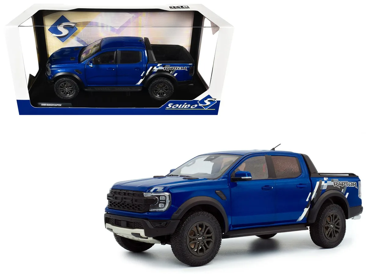 Solido Solido 2024 Ford Ranger Raptor Blue Lightning Metallic 1/18 Diecast Truck — product photo