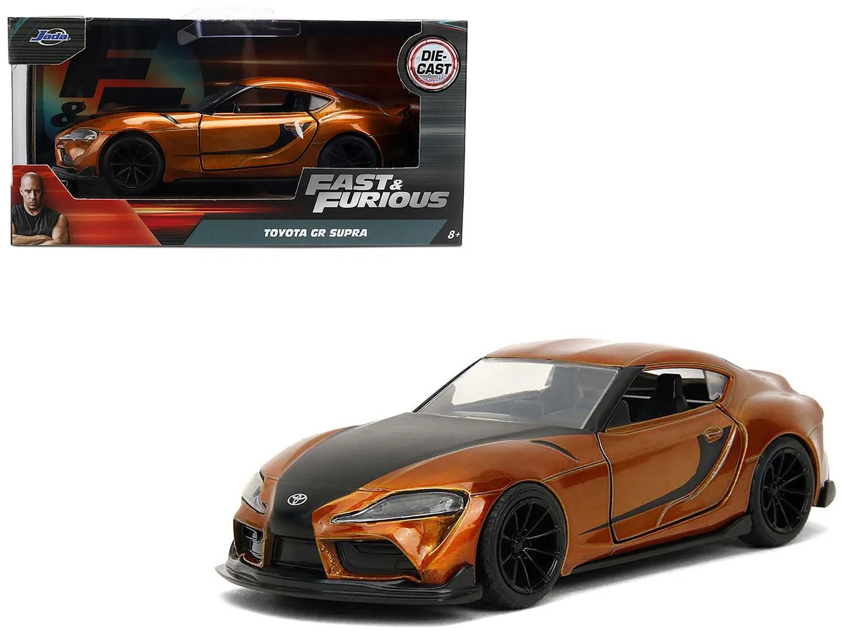 Jada Jada 2020 Toyota Supra Orange Metallic Black Stripes F9 1/32 Diecast — product photo