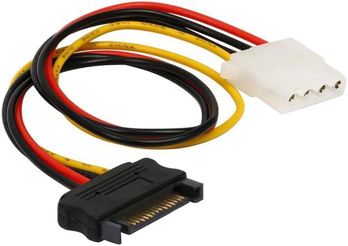 Vszerda Vszerda SATA 15-pin Male to Molex 4-pin LP4 Female Power Adapter Cable 12 inch 18AWG — product photo
