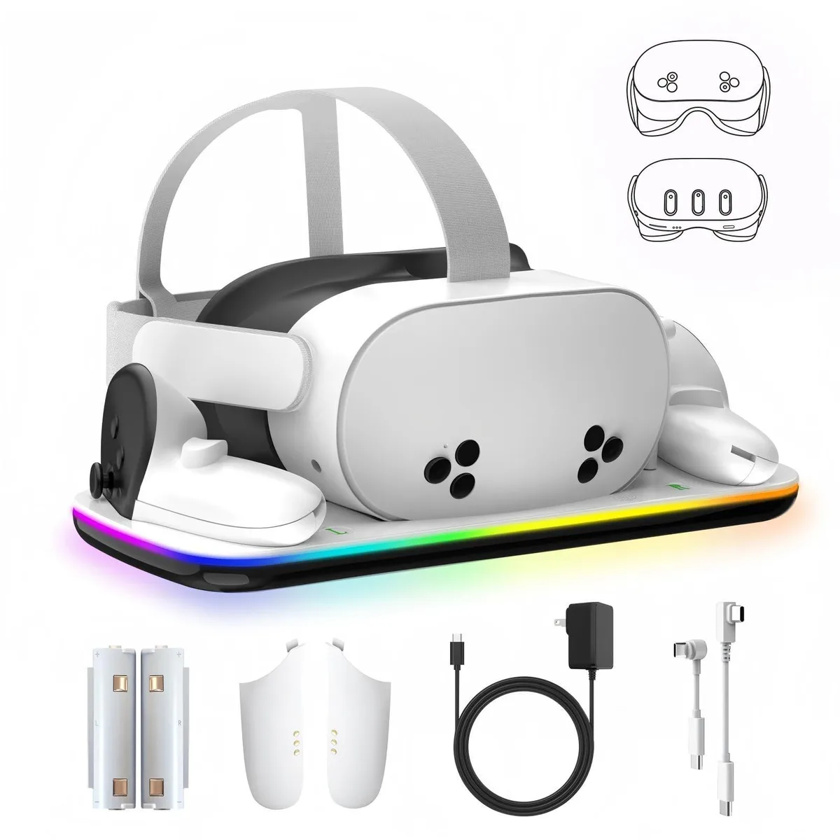 DOBE FOMIS ELECTRONICS TY-3880B Charging Dock Meta Quest 3/3S White — product photo